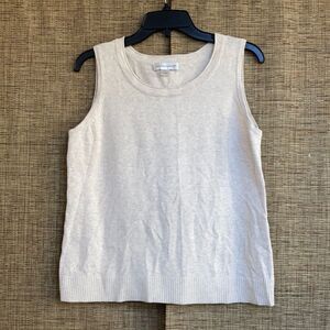 Christopher Banks white cotton knit tank top